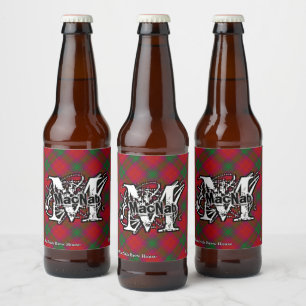 Rótulo Para Garrafa De Cerveja Monograma feliz do Tartan de MacNab do clã do