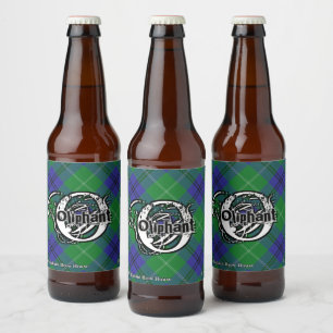 Rótulo Para Garrafa De Cerveja Monograma feliz do Tartan de Oliphant do clã do