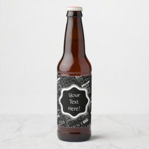 Rótulo Para Garrafa De Cerveja Monograma personalizado 25a festa de aniversário