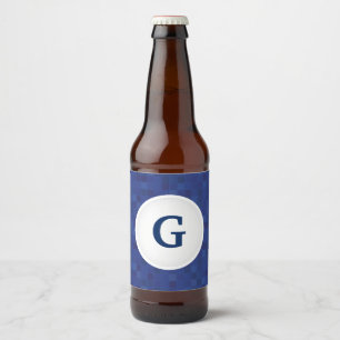 Rótulo Para Garrafa De Cerveja Monograma personalizado com padrão de pixel do mo