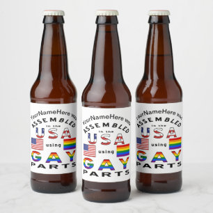 Rótulo Para Garrafa De Cerveja Montado nos EUA usando peças de Gay personalizadas