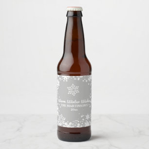Rótulo Para Garrafa De Cerveja Morno, inverno, desejos, feriado