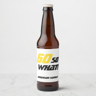 Rótulo Para Garrafa De Cerveja Motivação Engraçada do 60º aniversário