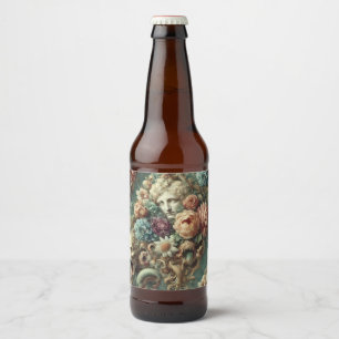 Rótulo Para Garrafa De Cerveja Motocada Inferna - Design Floral Gótica