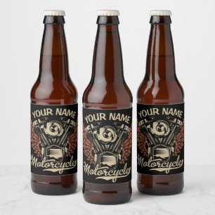 Rótulo Para Garrafa De Cerveja Motocicletas de motociclista personalizadas Motor
