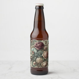 Rótulo Para Garrafa De Cerveja Motografia - Travesseiro decorativo Barroco Floral