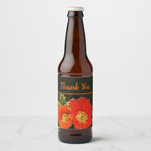 Rótulo Para Garrafa De Cerveja Muito Obrigado, Bright Cactus Flowers.