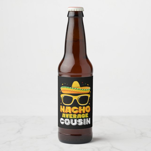 Rótulo Para Garrafa De Cerveja Nacho Média Cousin Family Cinco De Mayo (Frente)