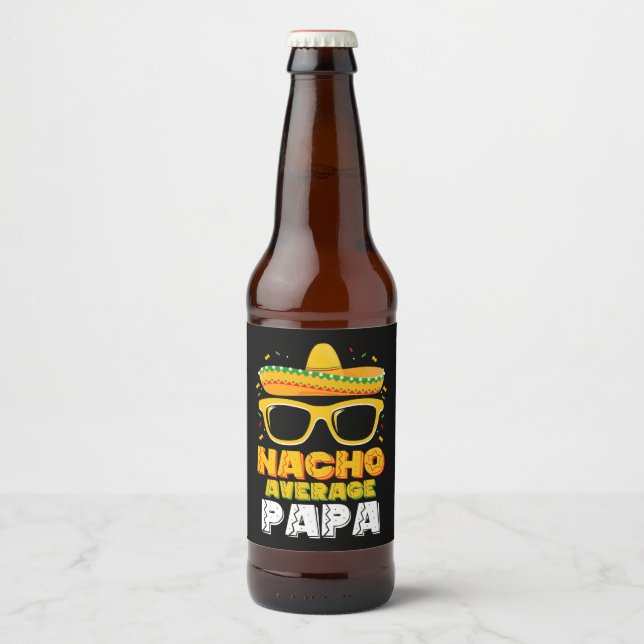 Rótulo Para Garrafa De Cerveja Nacho Média Papa Família Pai Cinco De Mayo (Frente)