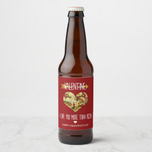 Rótulo Para Garrafa De Cerveja Namorados, eu te amo mais do que a pizza