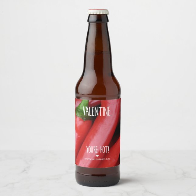 Rótulo Para Garrafa De Cerveja Namorados, você está quente! (Frente)
