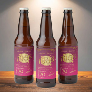 Rótulo Para Garrafa De Cerveja Nascido em 1956 festa de 60 anos rótulo de cerveja