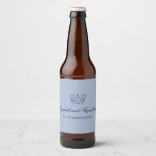 Rótulo Para Garrafa De Cerveja Noite de Jantar de Casamento Desenhada Minimalista