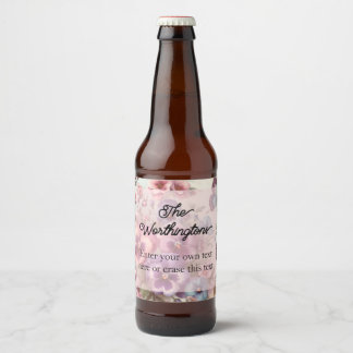 Rótulo Para Garrafa De Cerveja Nome Painéis de Vintagem de Aquarelas Pastéis de F