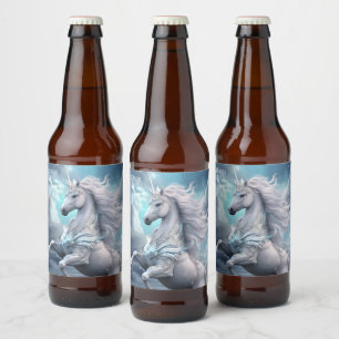 Rótulo Para Garrafa De Cerveja Nome Personalizado Belo Unicórnio