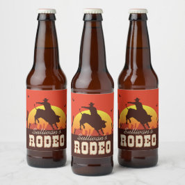 Rótulo Para Garrafa De Cerveja NOME Personalizado Bull - Bull - Rider Rodeo Ocide