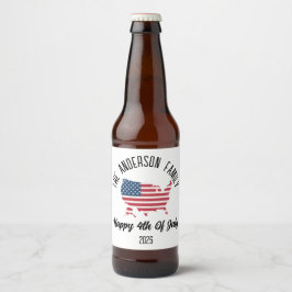 Rótulo Para Garrafa De Cerveja Nome Personalizado do Dia da Independência em 4 de