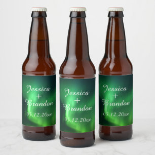 Rótulo Para Garrafa De Cerveja Norte Aurora Borealis