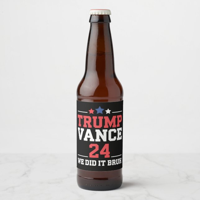 Rótulo Para Garrafa De Cerveja Nós Ganhamos Trump Vance 47º (Frente)