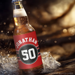 Rótulo Para Garrafa De Cerveja Número do Nome do Ventilador da Red Black Team Je