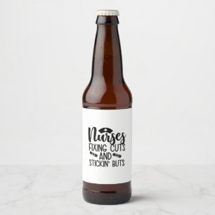 Rótulo Para Garrafa De Cerveja Nurse Gift Nurse Fixin' Cuts Stickin' Butts