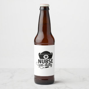 Rótulo Para Garrafa De Cerveja Nurse Gift Nurse On Duty