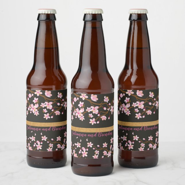 Rótulo Para Garrafa De Cerveja O amor é o Flor da Cereja (Garrafas)