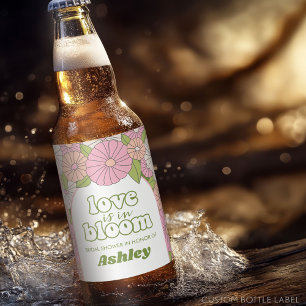 Rótulo Para Garrafa De Cerveja O Amor Está em Festa - Chás de Noiva Boho Flores
