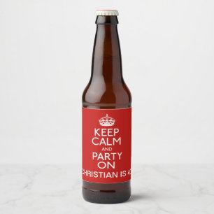 Rótulo Para Garrafa De Cerveja O aniversário personalizado mantem a calma e o