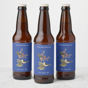 Rótulo Para Garrafa De Cerveja O beija-flor de garganta vermelha ou de garganta s