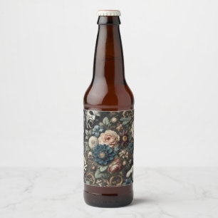Rótulo Para Garrafa De Cerveja O Berçário Caído – Design Floral Gótico