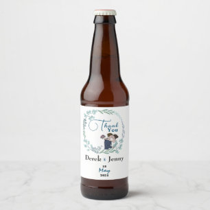Rótulo Para Garrafa De Cerveja O casamento de amantes azuis