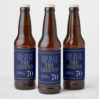 Rótulo Para Garrafa De Cerveja O Homem O Mito A Lenda 70 Aniversário