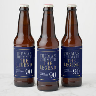 Rótulo Para Garrafa De Cerveja O Homem O Mito A Lenda 90 Aniversário