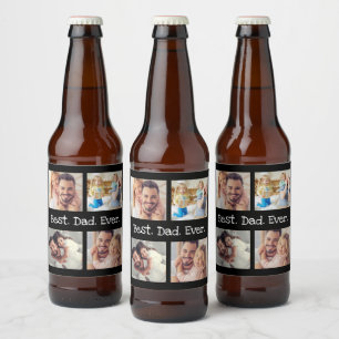Rótulo Para Garrafa De Cerveja O Melhor Pai De 4 Fotografias, Diversão De Colagem