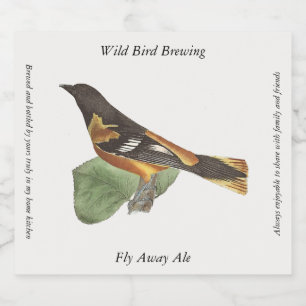 Rótulo Para Garrafa De Cerveja O Ouro ou Baltimore Oriole (Icterus galbula)