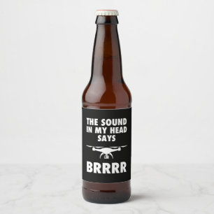 Rótulo Para Garrafa De Cerveja O Som Na Minha Cabeça Diz Drone