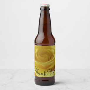Rótulo Para Garrafa De Cerveja Obrigado Amizade Foto Rosa Amarela Floral