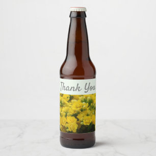 Rótulo Para Garrafa De Cerveja Obrigado foto floral da flor da apreciação do