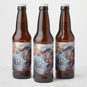 Rótulo Para Garrafa De Cerveja Obrigado Foto Moderna Casamento