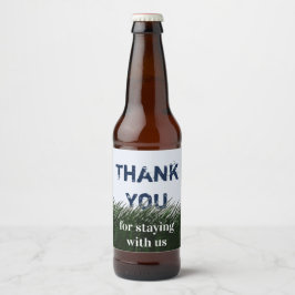 Rótulo Para Garrafa De Cerveja Obrigado Por Ficar Casa de Hóspedes Green Grass