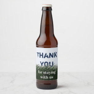 Rótulo Para Garrafa De Cerveja Obrigado Por Ficar Casa de Hóspedes Green Grass