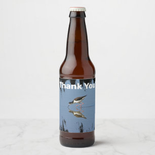 Rótulo Para Garrafa De Cerveja Obrigado Praia Bird Refletir Apreciação Fotográ