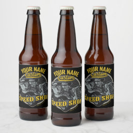 Rótulo Para Garrafa De Cerveja Oficina de Corridas Personalizada de Hot Rod Speed