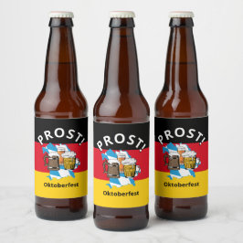 Rótulo Para Garrafa De Cerveja OKTOBERFEST - Bandeira Alemã da Baviera
