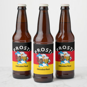 Rótulo Para Garrafa De Cerveja OKTOBERFEST - Bandeira Alemã da Baviera