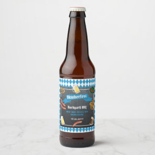 Rótulo Para Garrafa De Cerveja Oktoberfest Bavarian Beer Backyard Party (Partido