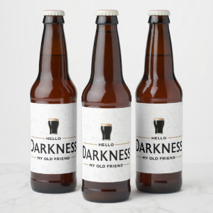 Rótulo Para Garrafa De Cerveja Olá Escuridão Meu Velho Amigo Dia de São Patrício 