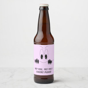 Rótulo Para Garrafa De Cerveja Olhos Curiosos - Sorria - Adicione Seu Texto/Cor