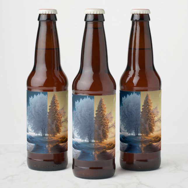 Rótulo Para Garrafa De Cerveja One day in winter (Garrafas)